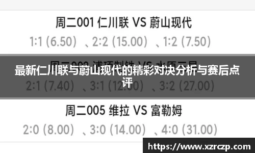 最新仁川联与蔚山现代的精彩对决分析与赛后点评